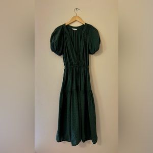 LACAUSA Green Dahlia Midi Dress Size Small